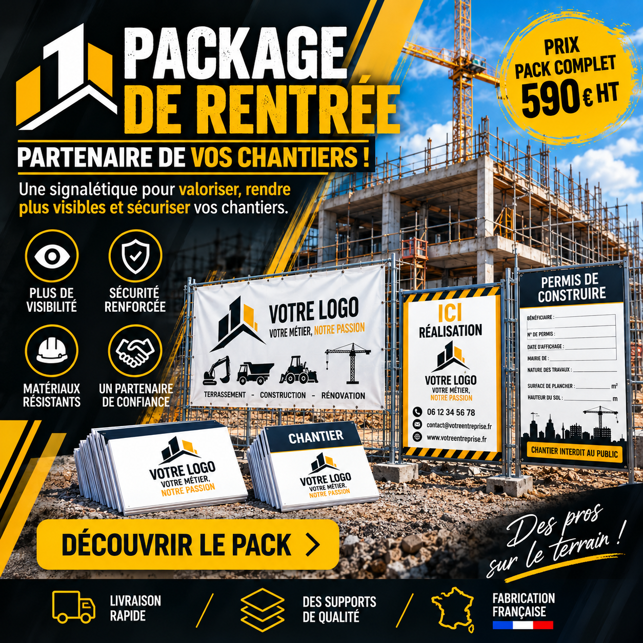 artisans panneau bâche permis de construire smart phone